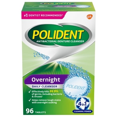 Polident Overnight Denture Cleanser 96 ea, $0.10/1ea