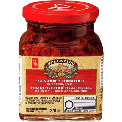 PC Splendido Tomates séchées au soleil dans de l’huile assaisonnée Splendido 270 ml, 2,59 $/100ml