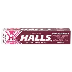 Halls Mentho-Lyptus Cerise noire sans sucre ajouté, bâtonnet de 9 pastilles 9 ea, 0,22 $/1ch