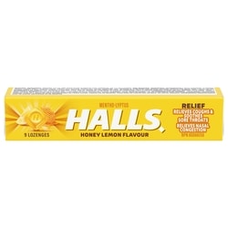 Halls Mentho-Lyptus Miel et citron, bâtonnet de 9 pastilles 9 ea, 0,21 $/1ch