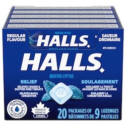 Halls Mentho-Lyptus Saveur ordinaire, bâtonnet de 9 pastilles (emballage de 20) 20x9.0 ea, 0,14 $/1ch
