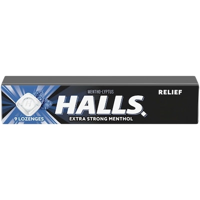 Halls Regular Cough Drops, Throat Lozenges, Sore Throat Relief, Mentho-Lyptus 9 ea, $0.22/1ea