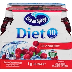 Ocean Spray Juice Drink, Diet Cranberry 6x295.0 ml, $0.42/100ml