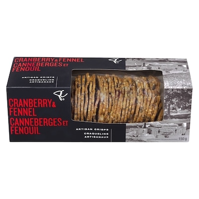 PC Collection noire Craquelins artisanaux canneberges et fenouil 150 g, 4,00 $/100g