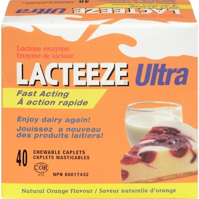 Lacteeze Comprimés ultra orange 40 ea, 0,59 $/1ch