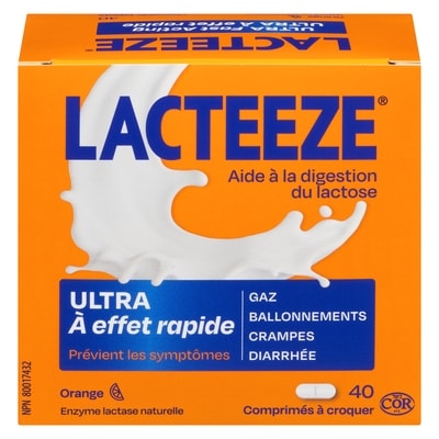 Lacteeze Comprimés ultra orange 40 ea, 0,61 $/1ch
