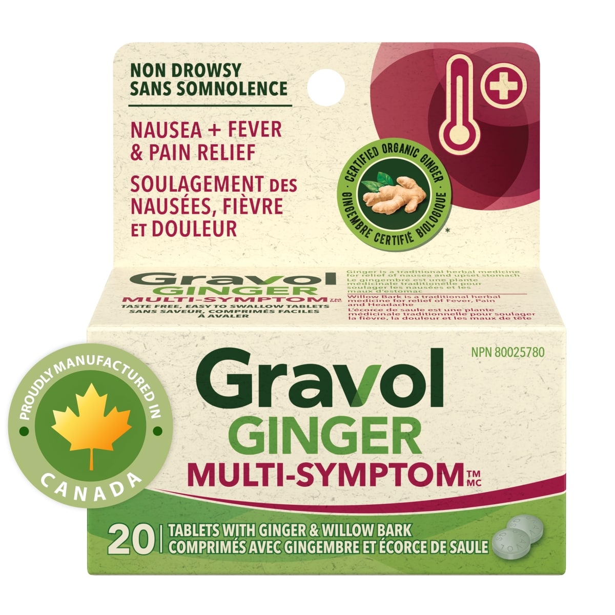 Gravol Ginger Multi-Symptom Cold & Fever 20 ea, $0.58/1ea