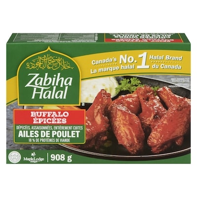 Zabiha Halal Ailes de poulet genre Buffalo épicées 908 g, 2,42 $/100g