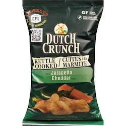 Old Dutch Croustilles cuites à la marmite Dutch Crunch, jalapeño et cheddar 200 g, 2,25 $/100g