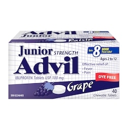 Advil Junior (Comprimés À Croquer) (Raisin Sans Colorant) 40 ea, 0,42 $/1ch