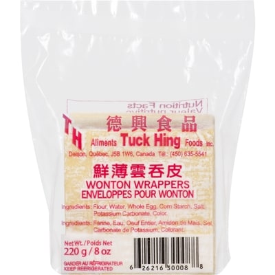 Tuck Hing Tuck Hing Enveloppes pour Wonton 220 g, 0,68 $/100g