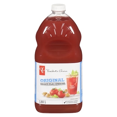 President's Choice Original Tomato Clam Cocktail 1.89 l, $0.21/100ml