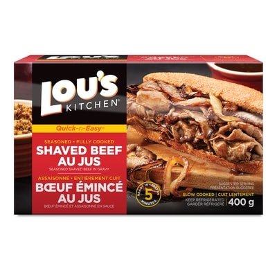 Lou’s Bœuf émincé au jus entièrement cuit 400 g, 3,00 $/100g