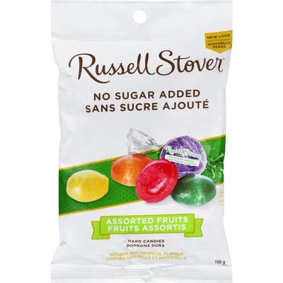 Russell Stover Bonbons durs aux fruits assortis sans sucre ajouté  – Sachet 150 g, 3,66 $/100g