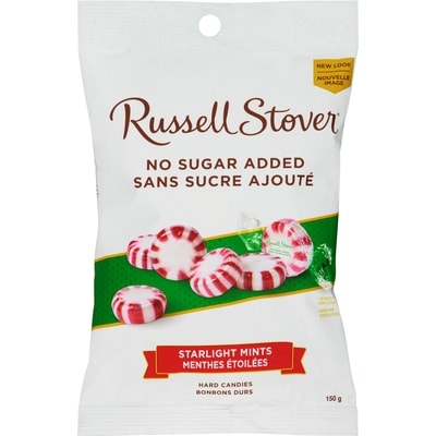 Russell Stover Bonbons durs étoilés à la menthe sans sucre ajouté – Sachet 150 g, 3,66 $/100g