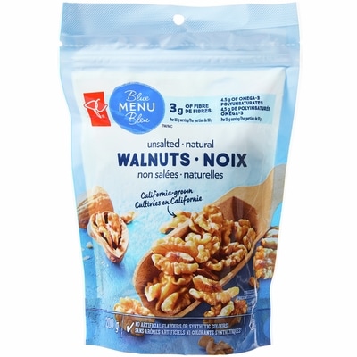 PC Blue Menu Unsalted Walnuts 200 g, $4.25/100g