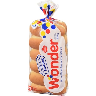 Wonder Hotdog Rolls 12x624.0 g, $0.64/100g