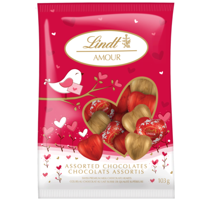 Lindt Amour Assorted Milk Chocolate Hearts 103 g, $6.79/100g