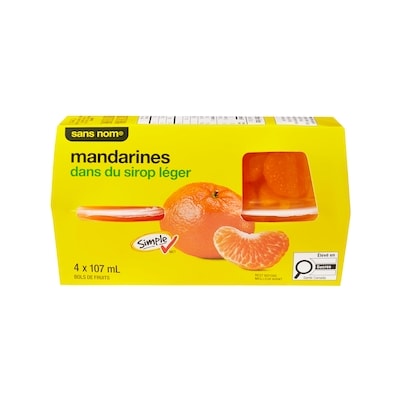 Coupes de fruits aux mandarines dans du sirop léger
