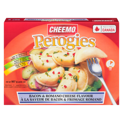 Cheemo Pérogies, à la saveur du bacon et fromage romano 907 g, 0,44 $/100g