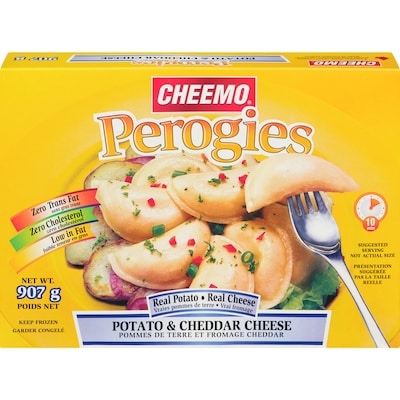 Cheemo Pérogies précuits, pomme de terre et fromage cheddar 907 g, 0,33 $/100g