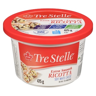 Tre Stelle Ricotta, Smooth 475 g, $2.00/100g