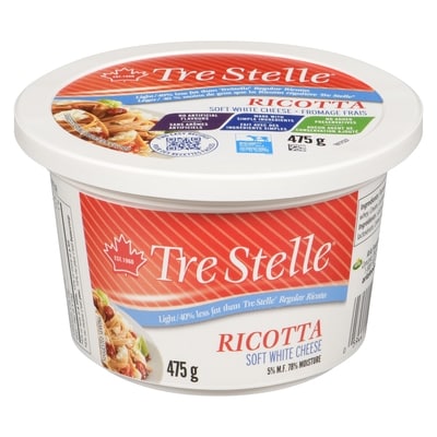 Tre Stelle Ricotta, Light 475 g, $1.47/100g