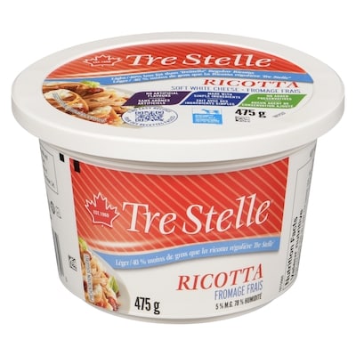 Tre Stelle Fromage ricotta léger 475 g, 2,00 $/100g