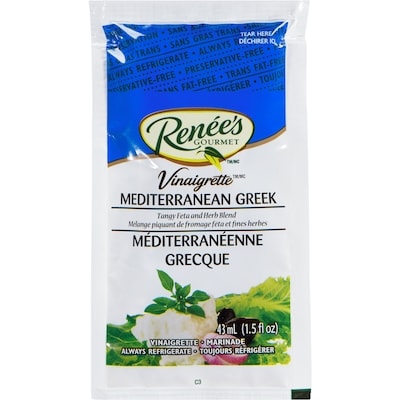 Renée’s Gourmet Sauce à salade grecque en pochette 43 ml, 1,40 $/100ml