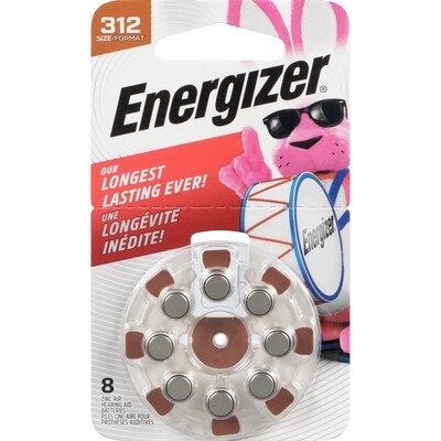 Energizer EZ Turn & Lock Format 312, Emballage de 8, Brun 8 ea, 2,12 $/1ch