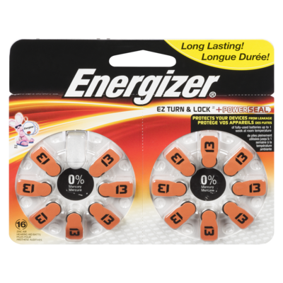 Energizer EZ Turn & Lock Format 13, Emballage de 16, Orange 16 ea, 1,87 $/1ch
