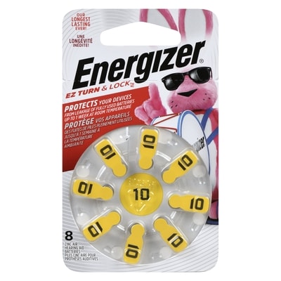 Energizer Hearing Aid Batteries Size 10, Yellow Tab, 8 Pack. 8 ea, $2.12/1ea