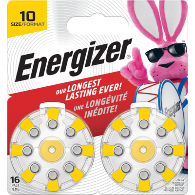 Energizer EZ Turn & Lock Format 10, Emballage de X, Jaune 16 ea, 1,87 $/1ch