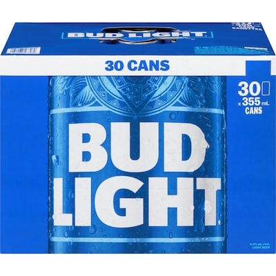 Bud Light Cans (ID required at pick-up) 30x355.0 ml, $0.53/100ml
