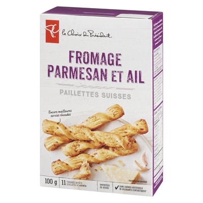 Paillettes suisses, fromage parmesan et ail