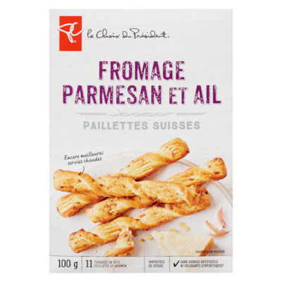 Paillettes suisses, fromage parmesan et ail
