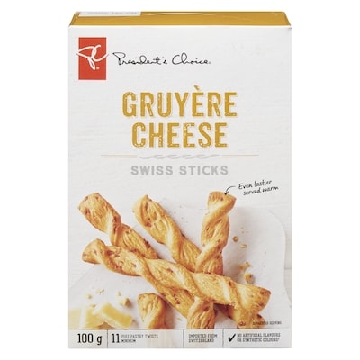 President's Choice Gruyère Cheese Swiss Sticks 100 g, $2.00/100g