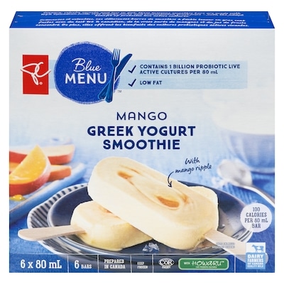 PC Blue Menu Greek Smoothie Bar, Mango 6x80.0 ml, $1.46/100ml