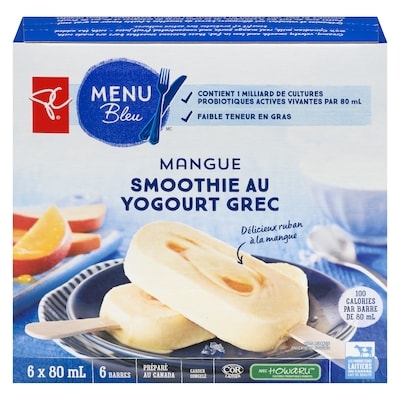 PC Menu Bleu Barre Smoothie Grec Mangue 6x80.0 ml, 1,46 $/100ml