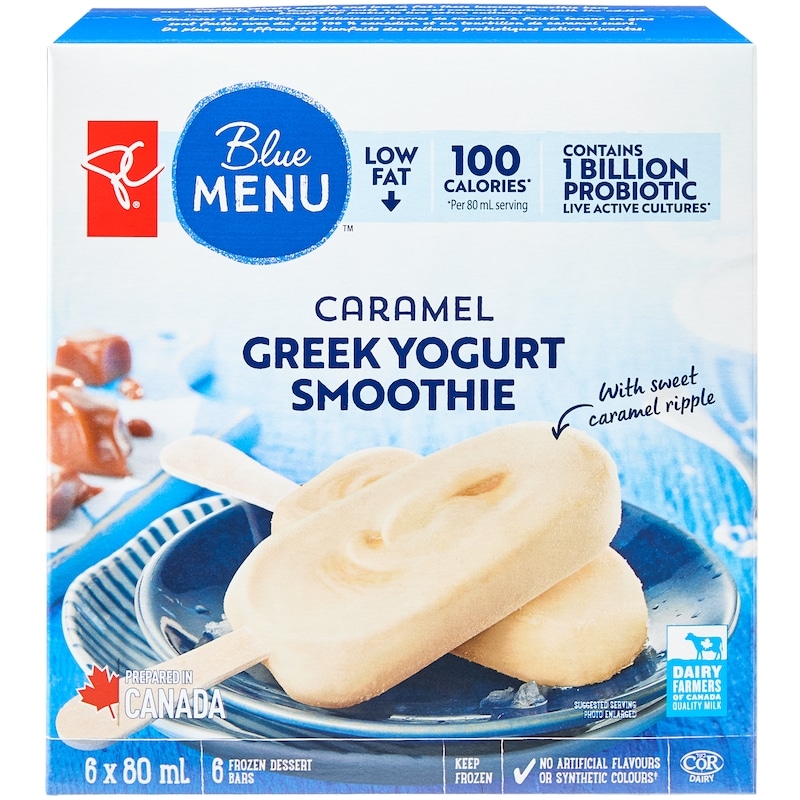 【ちゅらちゅら様】専用・青360g×2袋≪フォロー割特価≫ PC Blue Menu Caramel Greek Yogurt Smoothie Frozen Bars - 6x80.0 ml