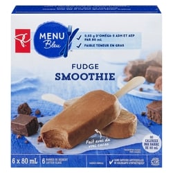PC Menu Bleu Barres de dessert laitier glacé smoothie au fudge  6x80.0 ml, 1,66 $/100ml