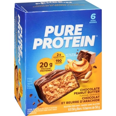 Barres Pure Protein chocolat et beurre d’arachide format économique