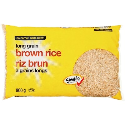 Sans Nom Riz brun à grains longs 900 g, 0,67 $/100g