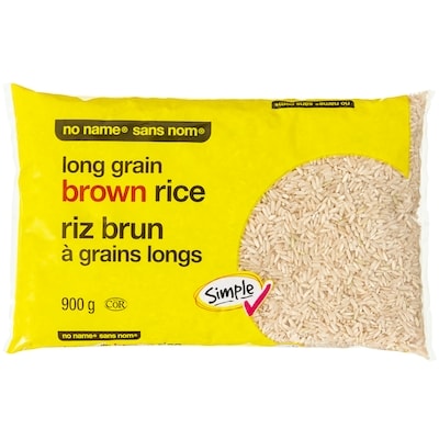 Sans Nom Riz brun à grains longs 900 g, 0,37 $/100g