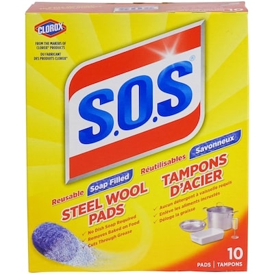 SOS Tampons d’acier savonneux 10 ea, 0,35 $/1ch
