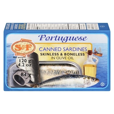 S&F Portuguese Sardines, Skinless & Boneless 120 g, $3.33/100g