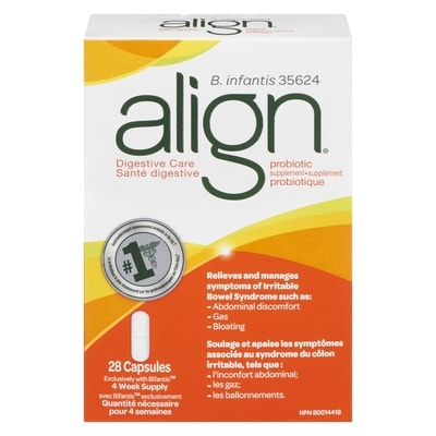 Align Supplément probiotique Santé digestive de Align 28 ea, 1,32 $/1ch