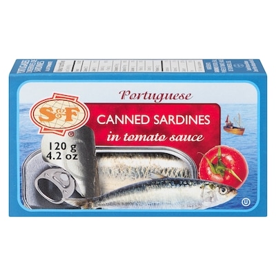 S&F Portuguese Sardines in Tomato Sauce 120 g, $2.74/100g