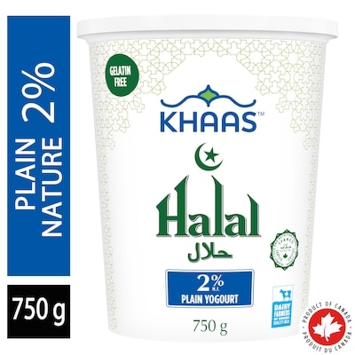 Khaas Yogourt nature halal 2 % 750 g, 0,44 $/100g