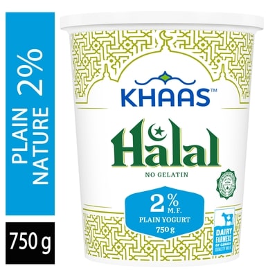 Khaas Yogourt nature halal 2 % 750 g, 0,44 $/100g